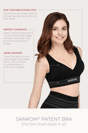 SANKOM PATENT ACTIVEWEAR BRA - BLACK & SILVER