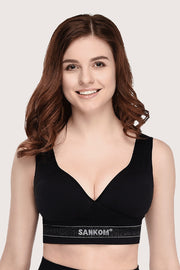 SANKOM PATENT ACTIVEWEAR BRA - BLACK & SILVER